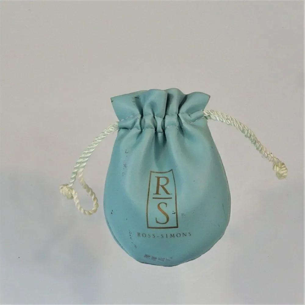 Ross Simons Drawstring Jewelry  Pouch Blue Vinyl
